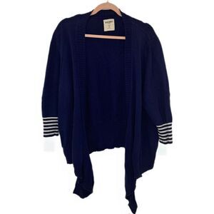Old Navy Plus Navy Blue Navy Striped Cuff Cardigan